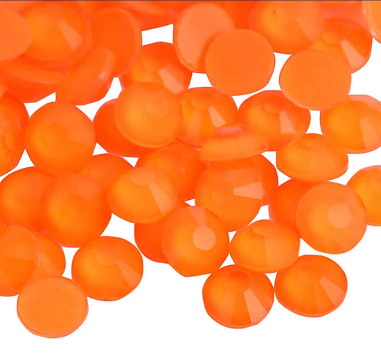 Neon Orange Glass Rhinestones